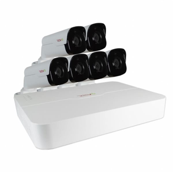 Revo America Ultra HD 8 in 2TB NVR Surveillance System with 6 x 4 Megapixel Bullet Cameras- White RU81B6G-2T - main